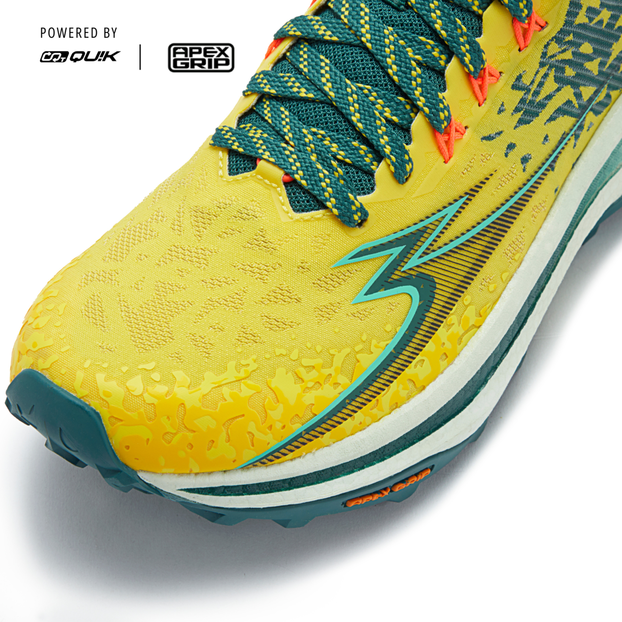 361 futura 3 yellow men's running trail shoe with Apex grip outsole